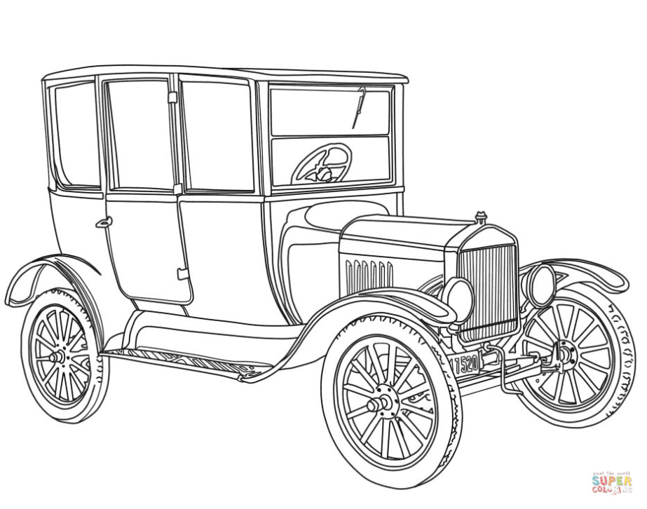 1919 ford Model T Kleurplaat