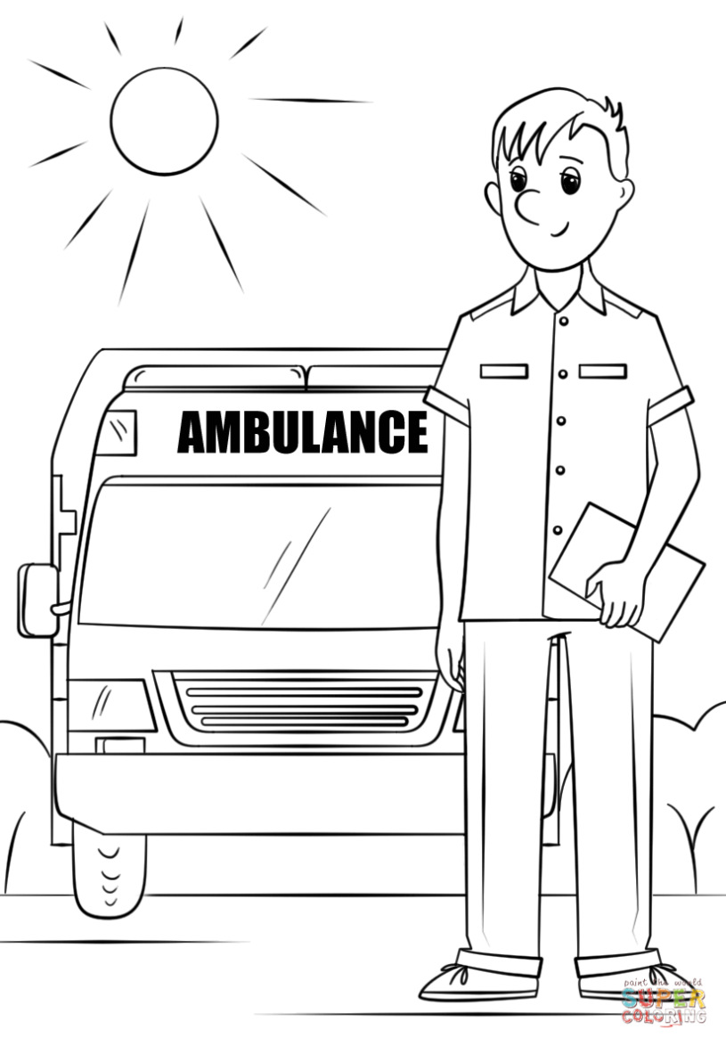 Ambulance Noodhulpauto Kleurplaat