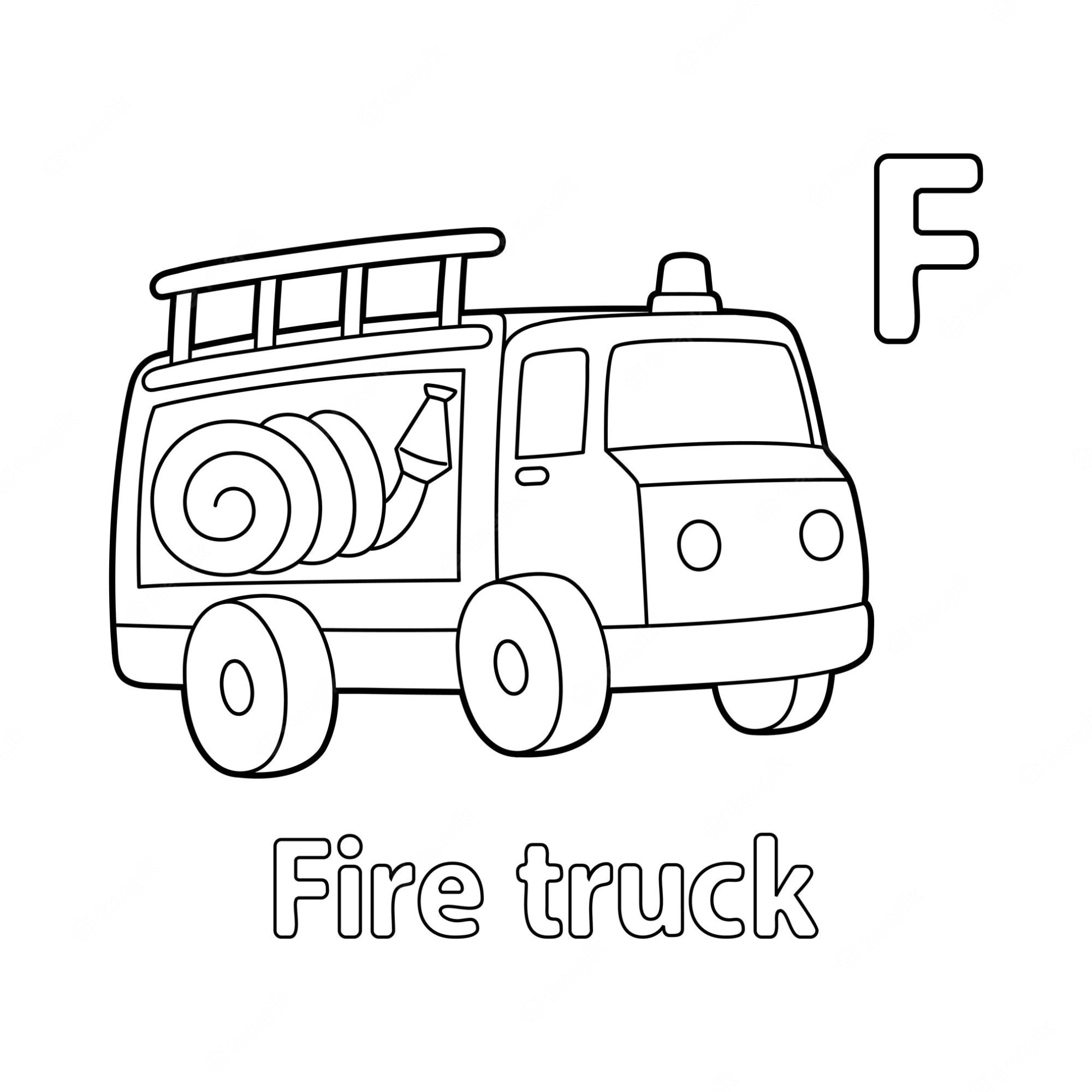 Amerikaanse Brandweerwagen Kleurplaat