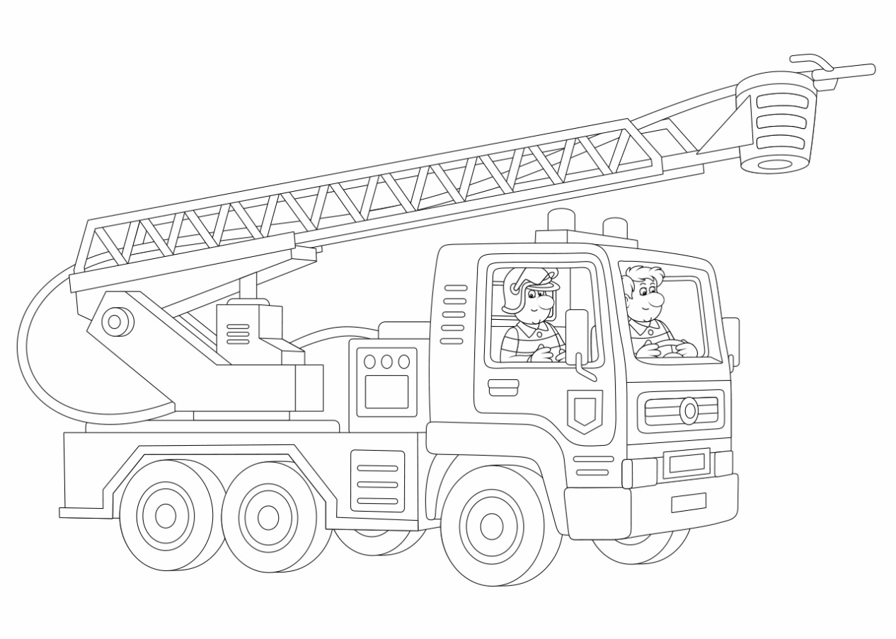 Brandweerwagen Met Ladder Kleurplaat