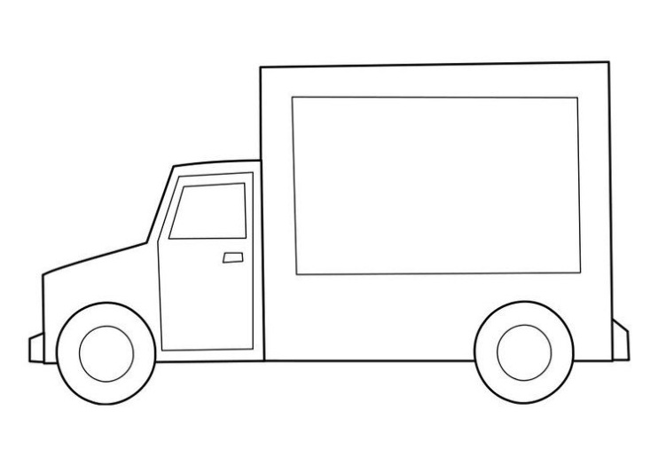 Eenvoudige Vrachtwagen Kleurplaat