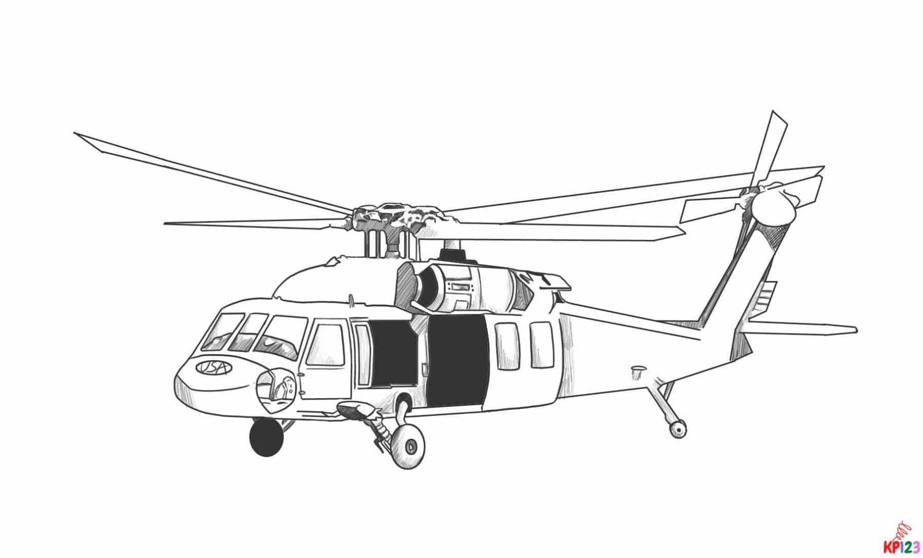 Militaire Helikopter Kleurplaat