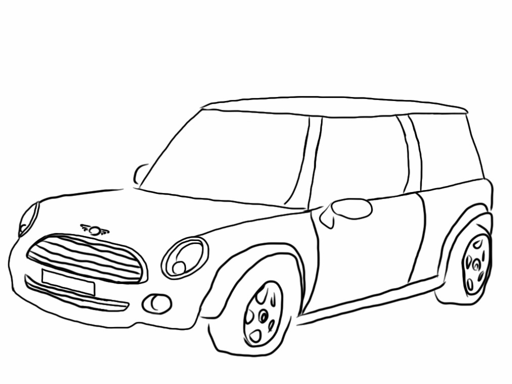 Mini Cooper Coupe Kleurplaat