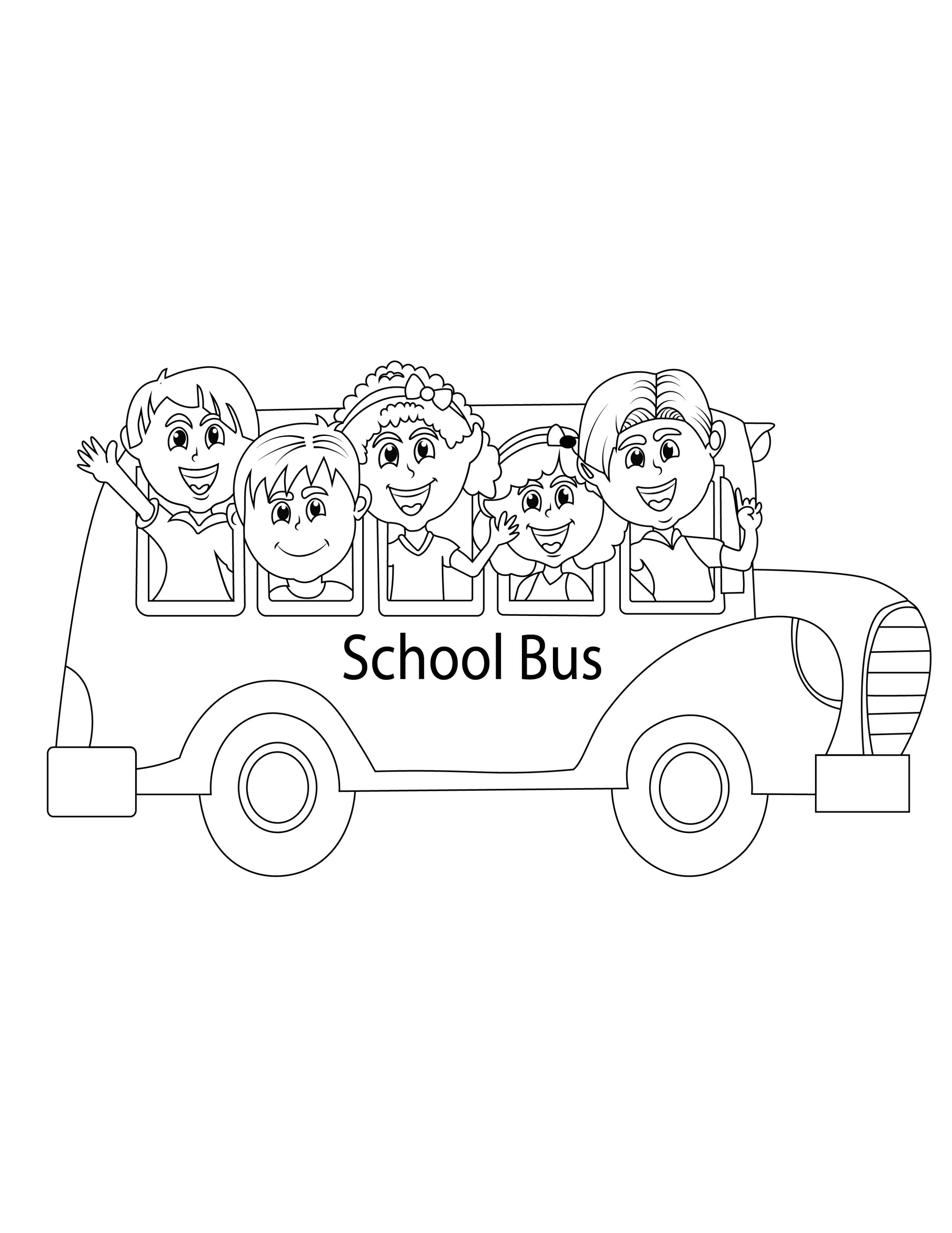 Schoolbus Kleurplaat