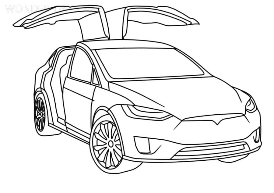 Tesla Model Y Kleurplaat