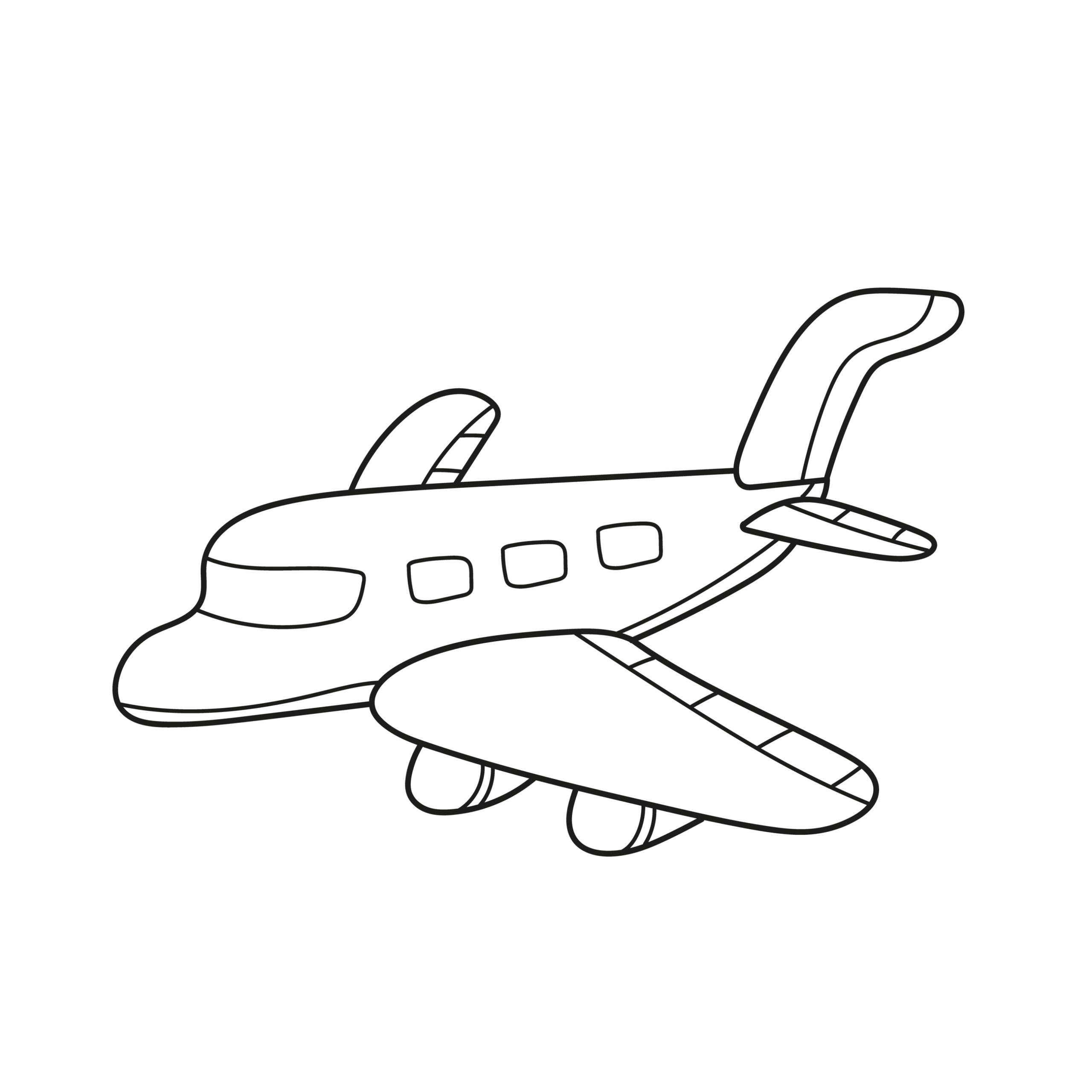 Vliegtuig Kleurplaat Simpel